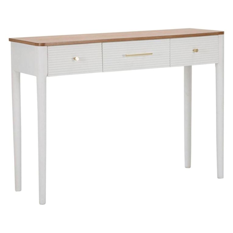 Consolle 107x37x80h cm bianco e marrone - Crypto