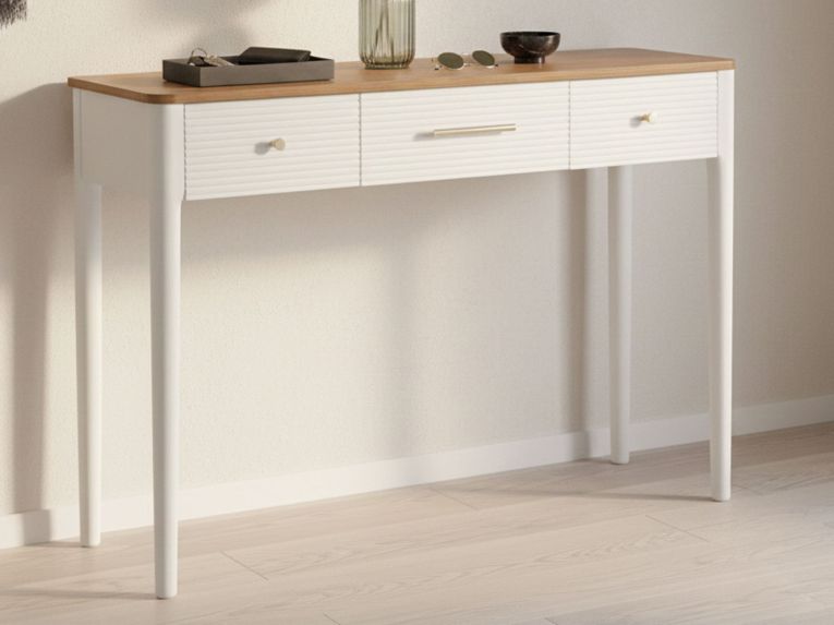 Consolle 107x37x80h cm bianco e marrone - Crypto