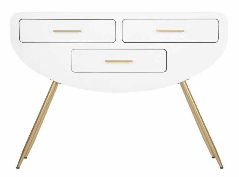 Consolle 110x40x80h cm bianco e oro - Tomato