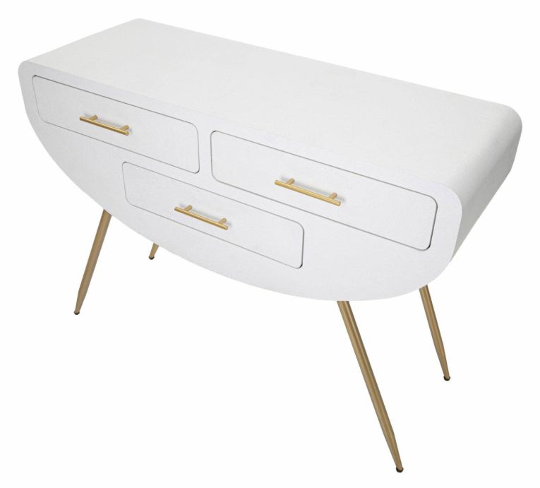 Consolle 110x40x80h cm bianco e oro - Tomato