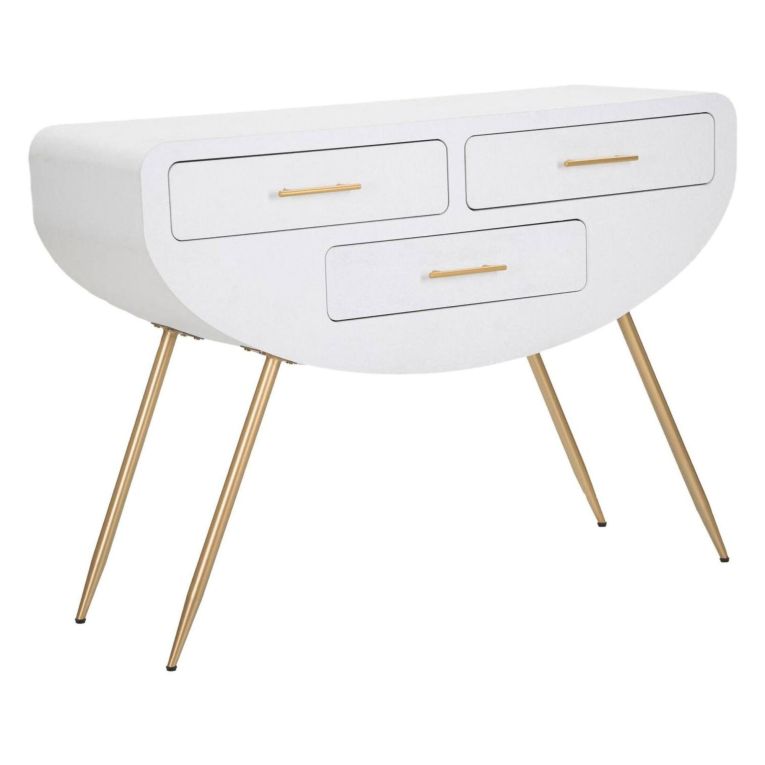 Consolle 110x40x80h cm bianco e oro - Tomato