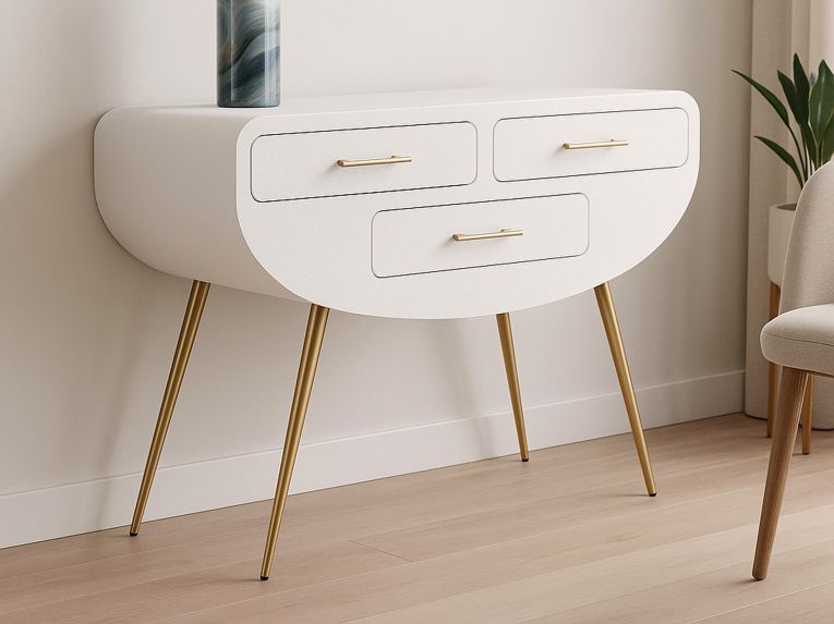Consolle 110x40x80h cm bianco e oro - Tomato