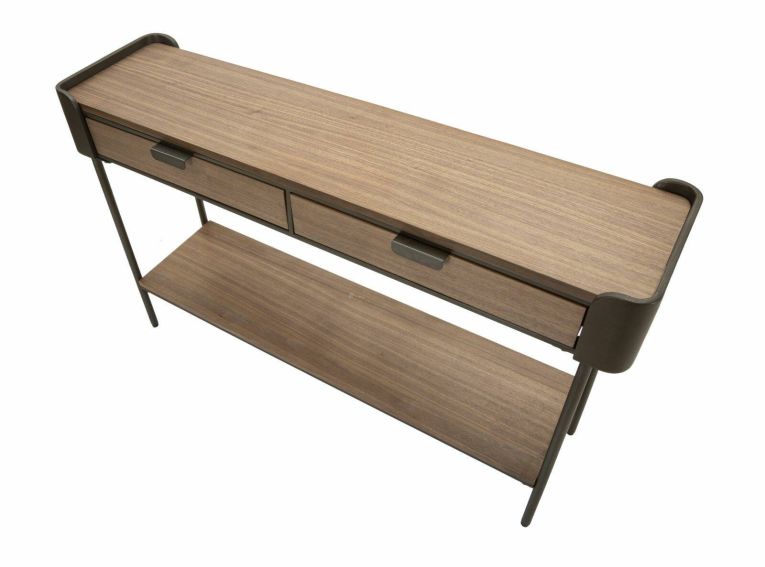 Consolle 120x31x72h cm grigio e marrone - Franz