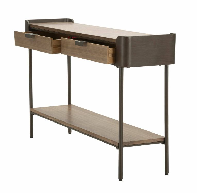 Consolle 120x31x72h cm grigio e marrone - Franz