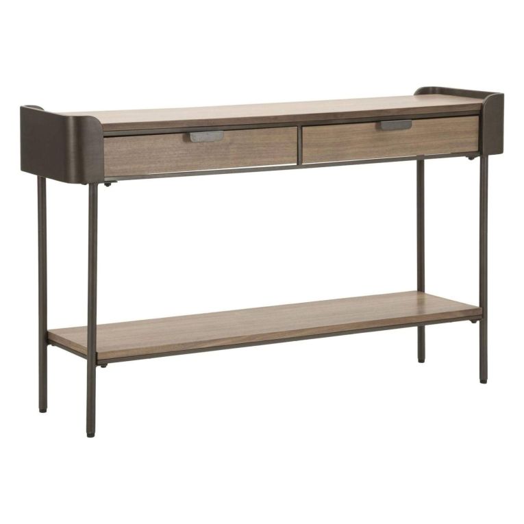 Consolle 120x31x72h cm grigio e marrone - Franz