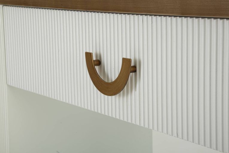 Consolle 121x40x78h cm bianco e marrone - Cadre