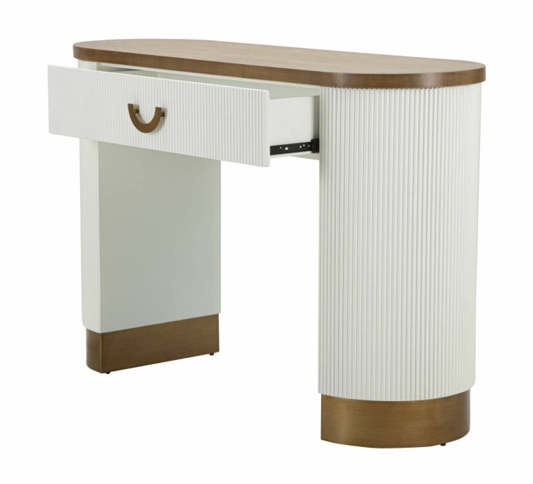 Consolle 121x40x78h cm bianco e marrone - Cadre