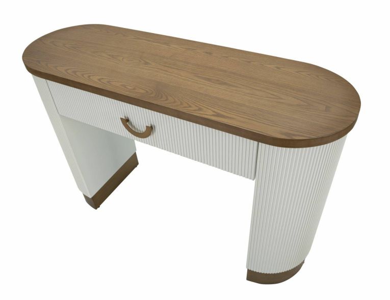 Consolle 121x40x78h cm bianco e marrone - Cadre