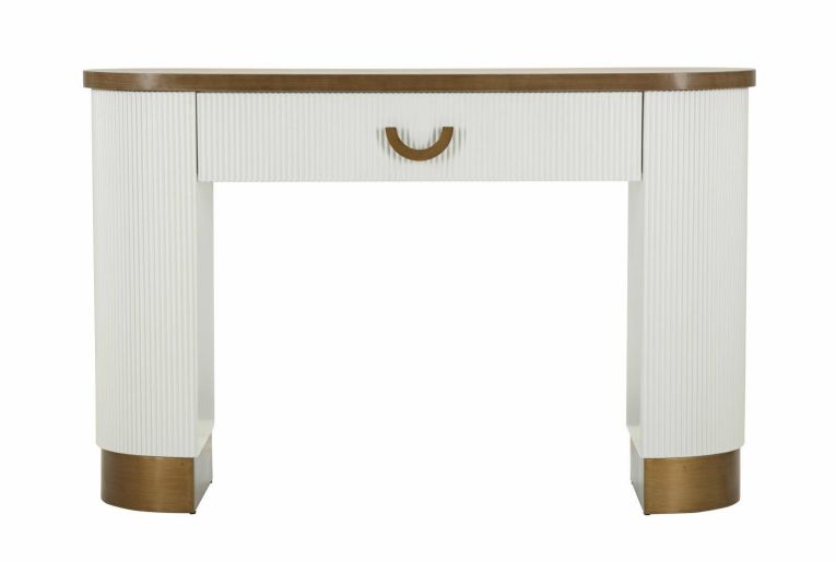 Consolle 121x40x78h cm bianco e marrone - Cadre