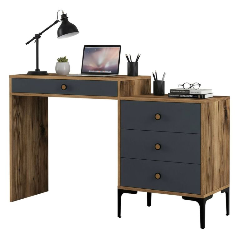Consolle 124x40x84h cm noce e antracite - Artegna