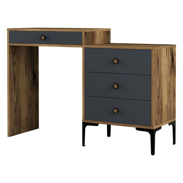 Consolle 124x40x84h cm noce e antracite - Artegna
