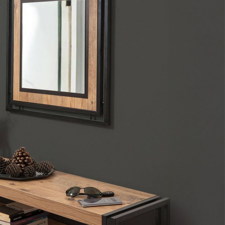 Consolle 140x35x80h cm quercia e nero - Basilicata