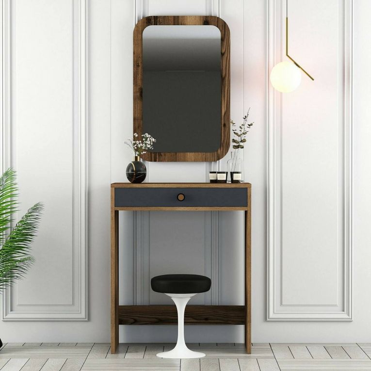 Consolle 70x84x40h cm noce e antracite - Baunei