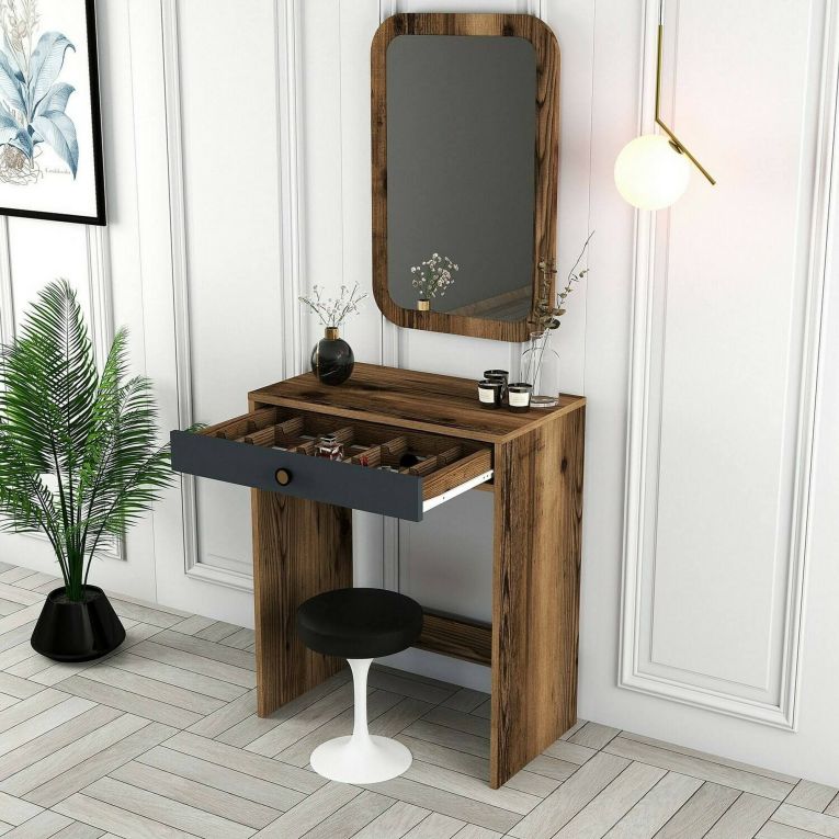 Consolle 70x84x40h cm noce e antracite - Baunei
