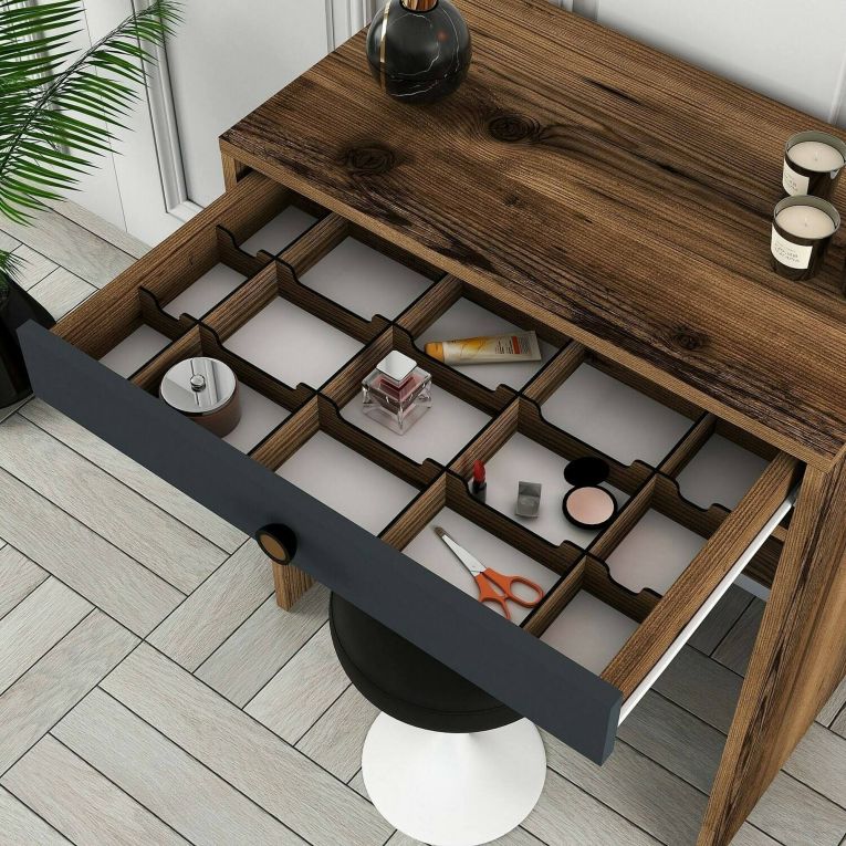 Consolle 70x84x40h cm noce e antracite - Baunei
