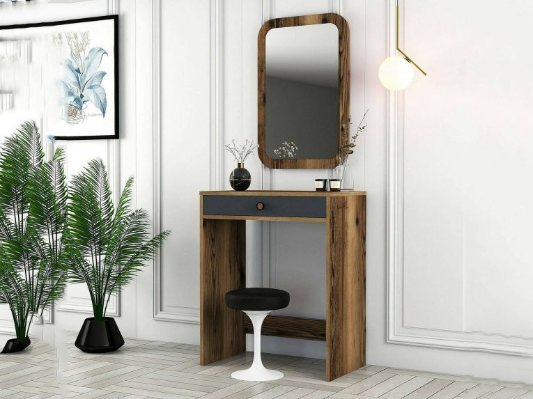Consolle 70x84x40h cm noce e antracite - Baunei