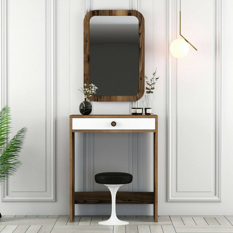 Consolle 70x84x40h cm noce e bianco - Baunei