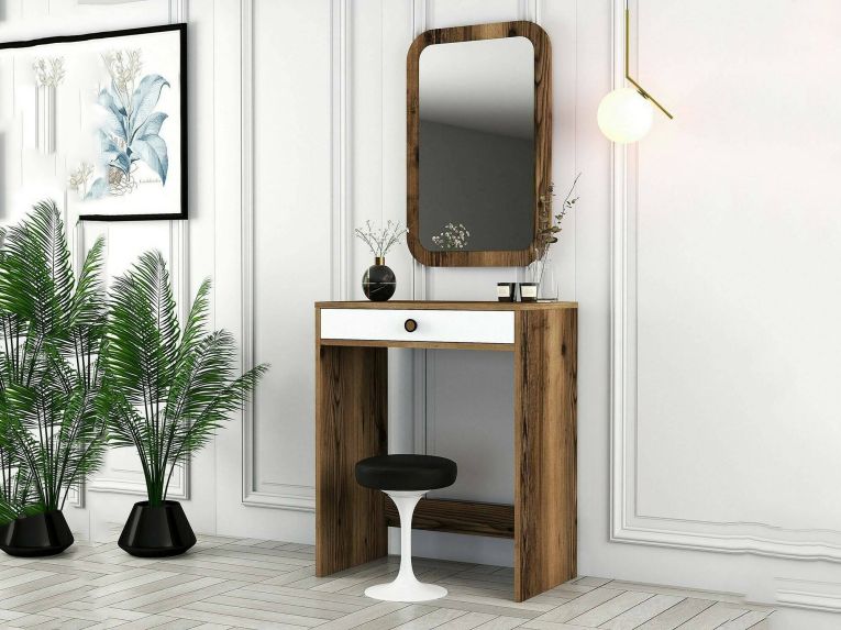 Consolle 70x84x40h cm noce e bianco - Baunei