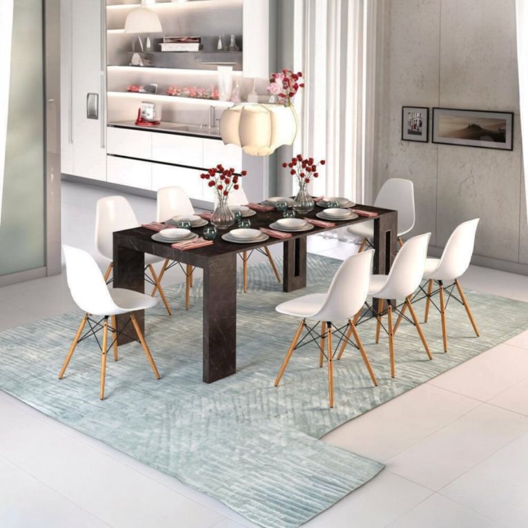 Consolle allungabile Akam, 186x80h76 cm, Marmo Nero