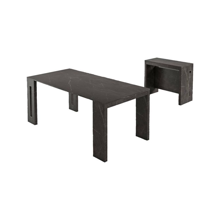 Consolle allungabile Akam, 186x80h76 cm, Marmo Nero