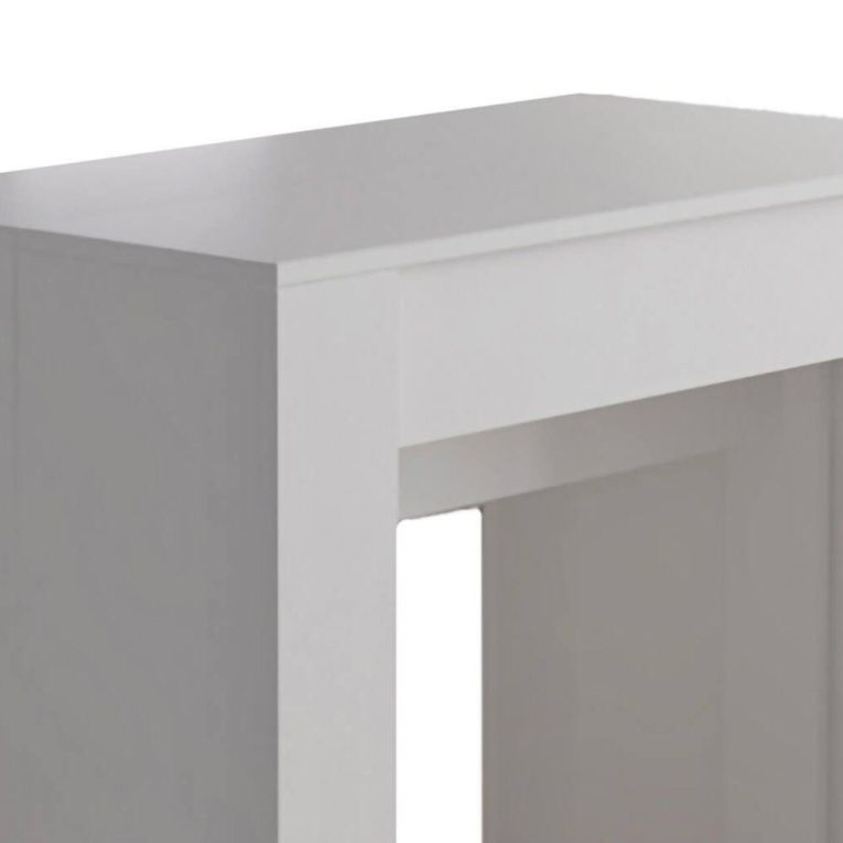 Consolle allungabile Alberique, Tavolo con allunghe, Consolle multiuso, Tavolo da pranzo estensibile fino a 10 posti, 51-237x90h78 cm, Bianco opaco