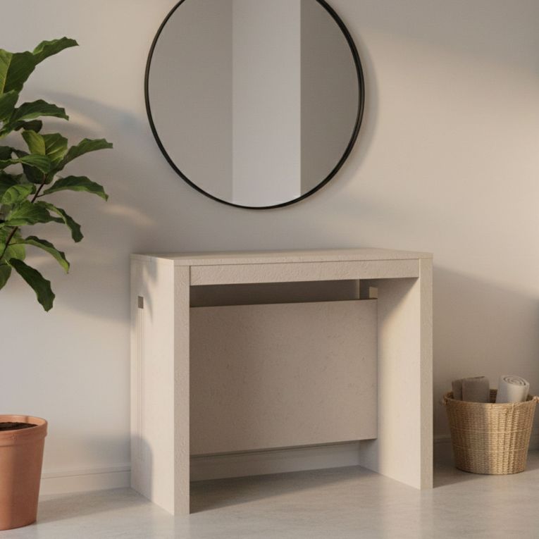 Consolle Allungabile Beige 8 Posti Allungabile 186x90x78h cm, Meccanismo Estensione a Incastro - Ficarolo