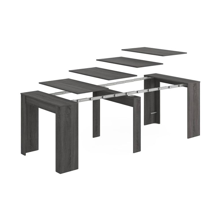 Consolle allungabile Diluna, 51-237x90h78 cm, Grigio Cenere