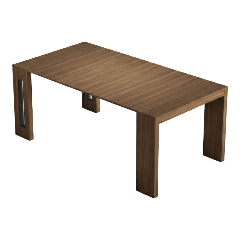 Consolle Allungabile Marrone Noce 8 Posti Allungabile 186x90x78h cm, Meccanismo Estensione a Incastro - Ficarolo