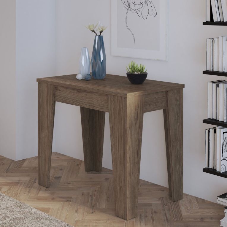 Consolle Allungabile Marrone Rovere Allungabile 12 Posti 305.6x90x75.2h cm, Meccanismo Estensione Allunghe Centrali - Gizio