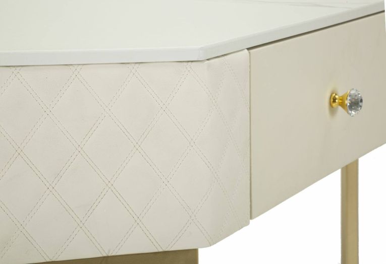 Consolle angolare 84x60x77h cm bianco e oro - Viscardo