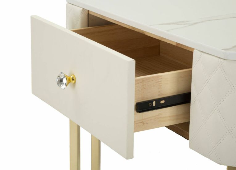 Consolle angolare 84x60x77h cm bianco e oro - Viscardo