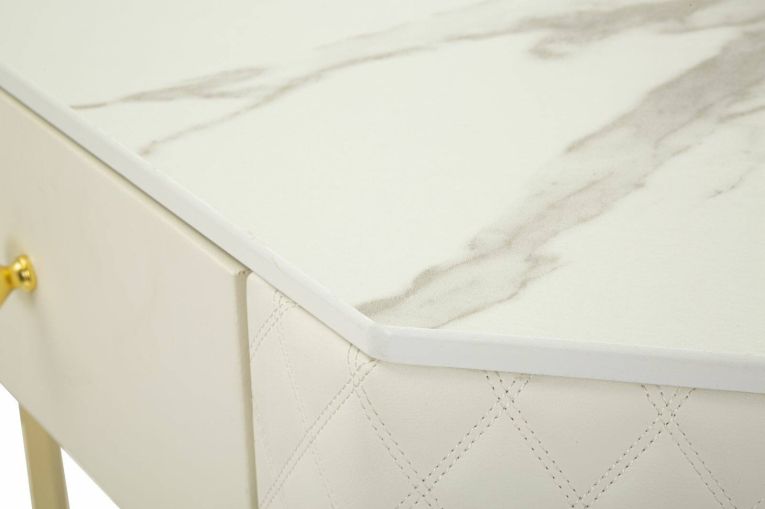 Consolle angolare 84x60x77h cm bianco e oro - Viscardo