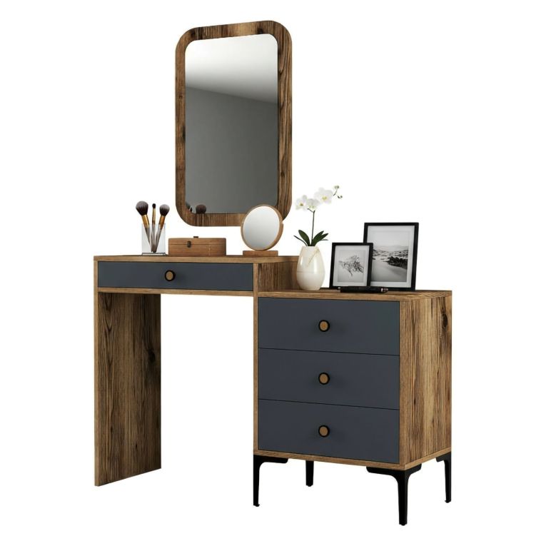 Consolle beauty 124x40x84h cm noce e antracite - Namtheun