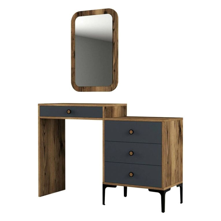 Consolle beauty 124x40x84h cm noce e antracite - Namtheun