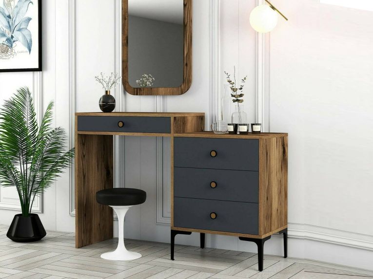 Consolle beauty 124x40x84h cm noce e antracite - Namtheun