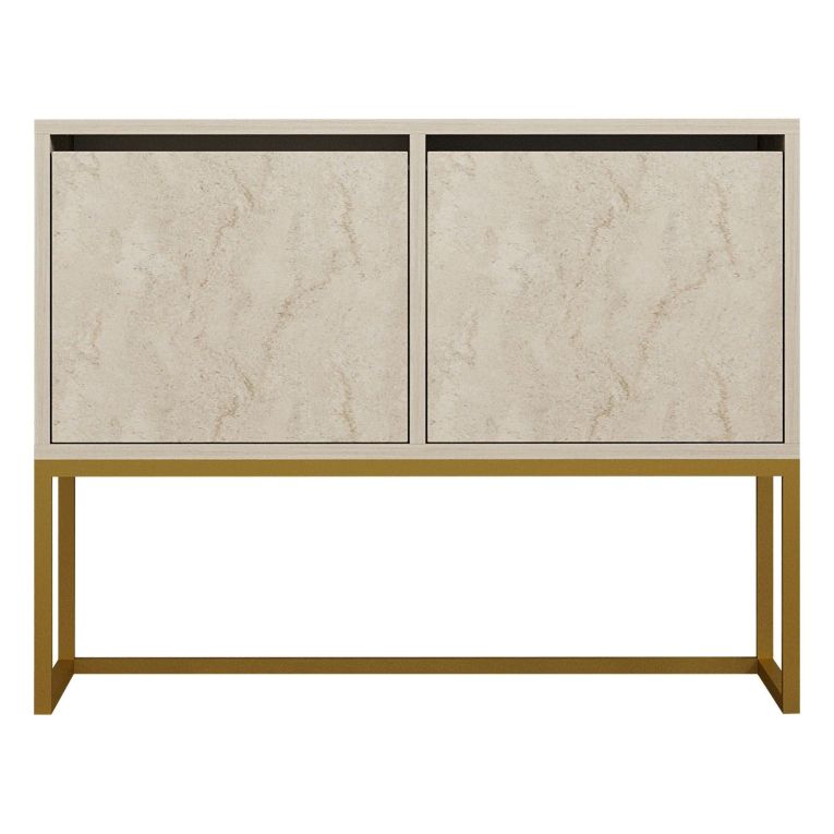 Consolle Beige Marmo Oror 2 Vani Colore Struttura Oror 90x34x70h cm, Colore Ripiano Beige - Arresi