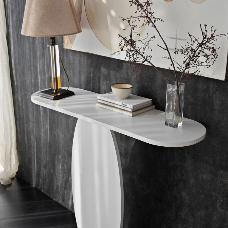 Consolle Bianco Colore Ripiano Bianco 100x30x81h cm, - Ramacca