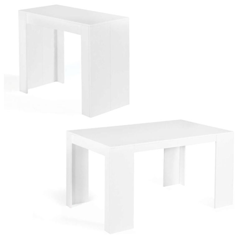 Consolle Bianco Colore Ripiano Bianco 144x90x76.6h cm, - Nairis
