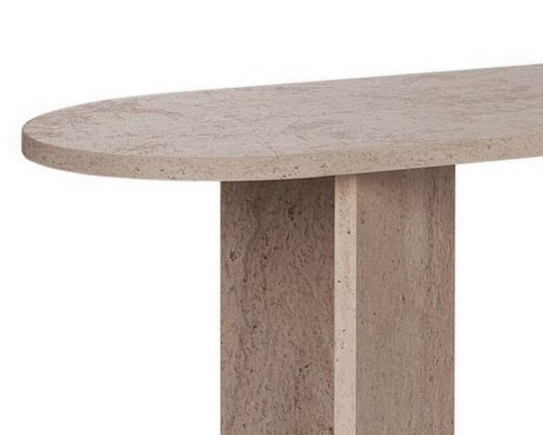 Consolle Bianco Marmo un Ripiano Peso Supportato 25 kg 150x35x75h cm, Colore Ripiano Bianco - Cercino