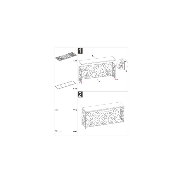 Consolle Bianco oro un Ripiano Materiale Struttura in Marmo 140x36x82h cm, Colore Ripiano Bianco - Goris