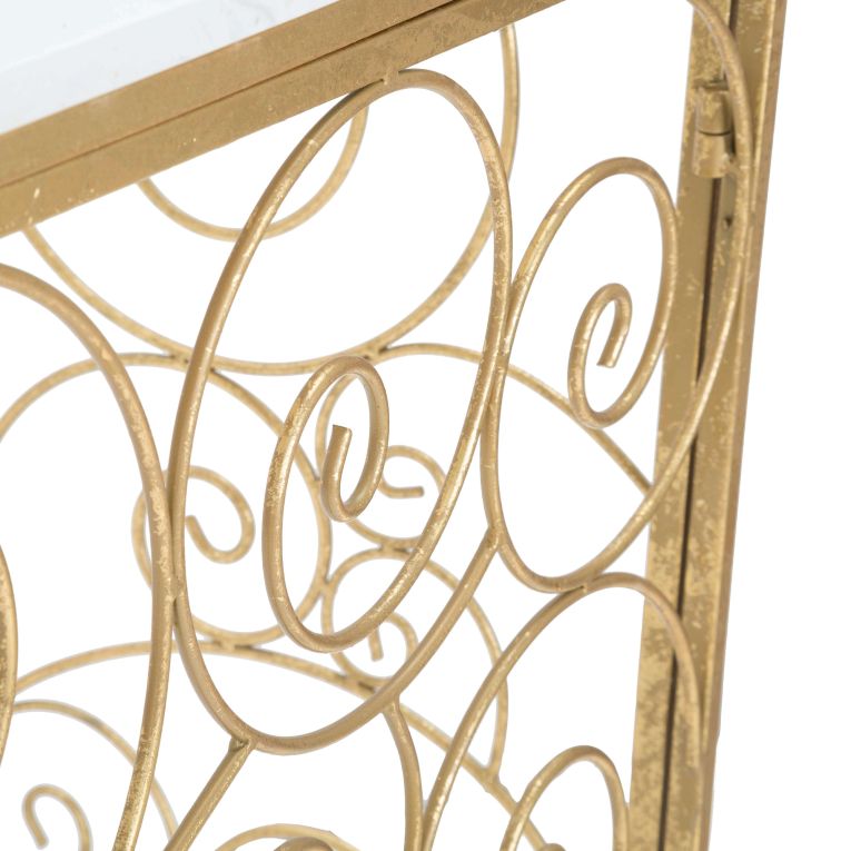 Consolle Bianco oro un Ripiano Materiale Struttura in Marmo 140x36x82h cm, Colore Ripiano Bianco - Goris