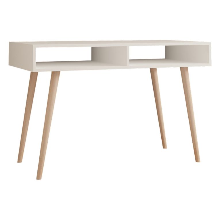 Consolle Bianco Rovere Marrone 2 Vani Colore Struttura Marrone 120x60x75h cm, Colore Ripiano Bianco - Busachi