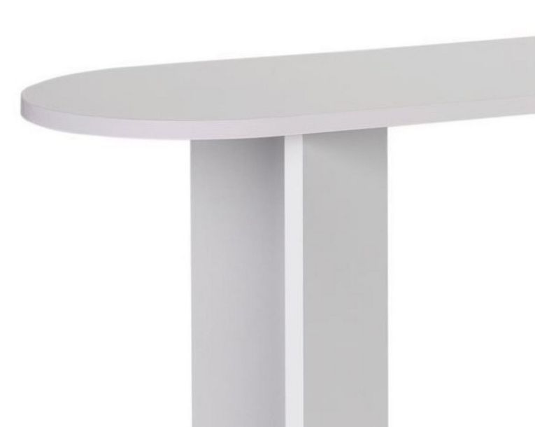 Consolle Bianco un Ripiano Peso Supportato 25 kg 150x35x75h cm, Colore Ripiano Bianco - Cercino
