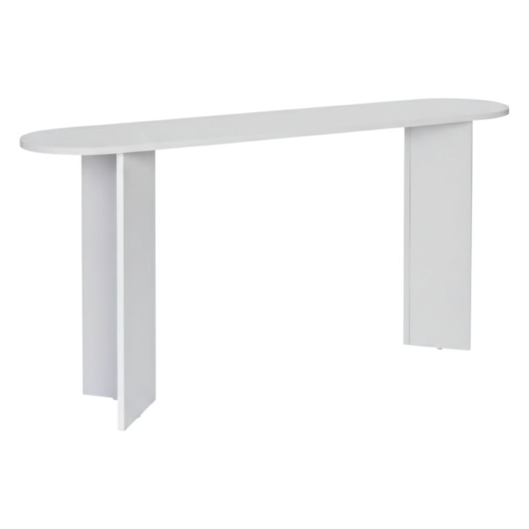 Consolle Bianco un Ripiano Peso Supportato 25 kg 150x35x75h cm, Colore Ripiano Bianco - Cercino