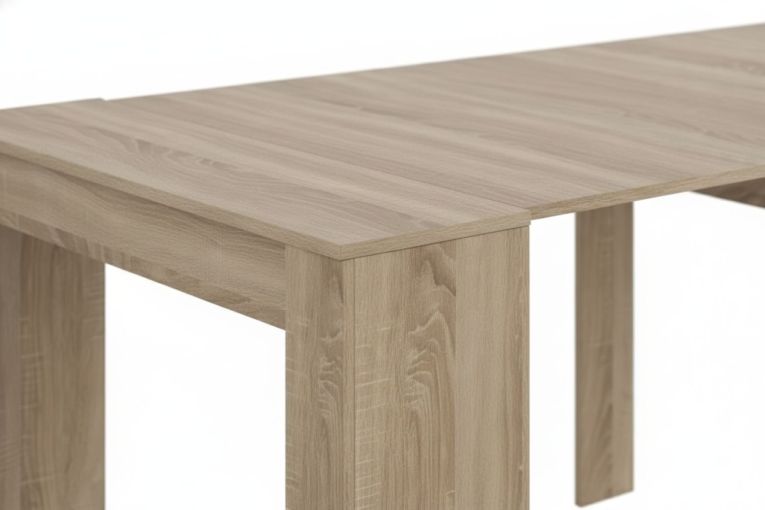 Consolle Compton, Tavolo da pranzo allungabile, Tavolo con allunghe multiuso estensibile fino a 10 posti, 51-237x90h78 cm, Rovere