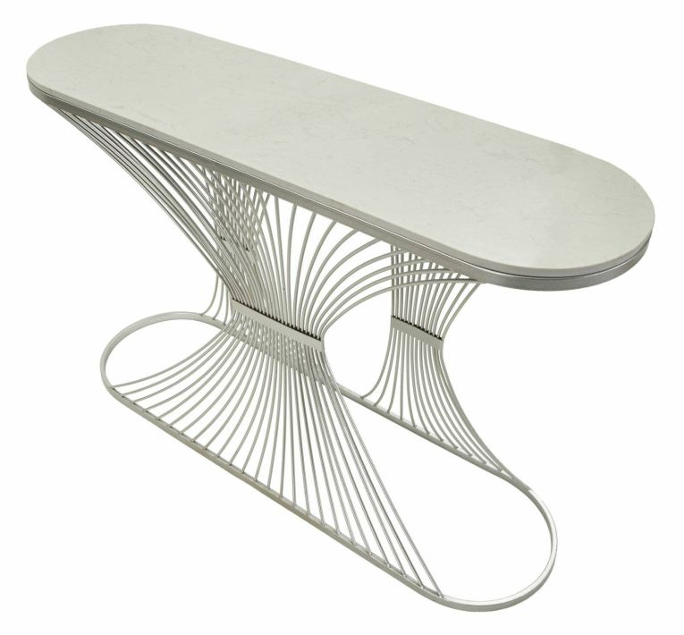 Consolle design in metallo 120x35x79h cm argento - Branduzzo