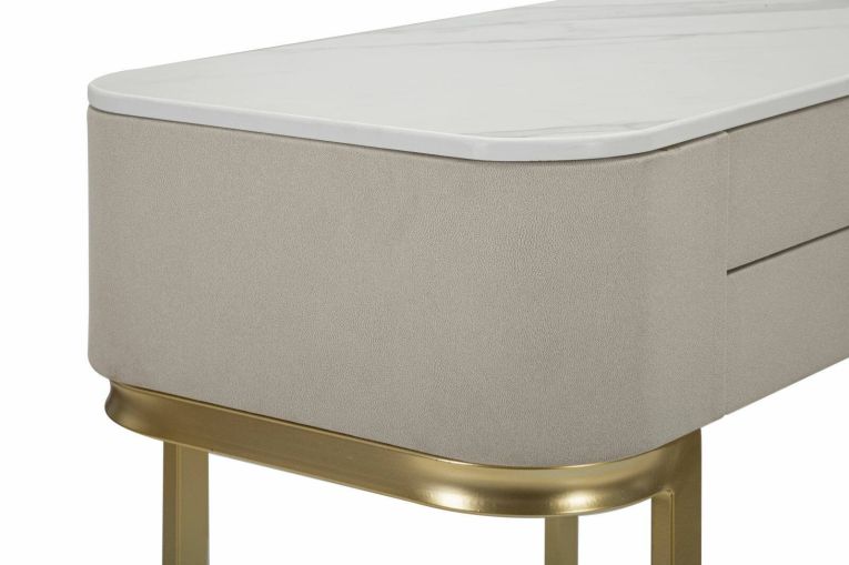 Consolle elegante 70x40x80h cm crema e oro - Ronda