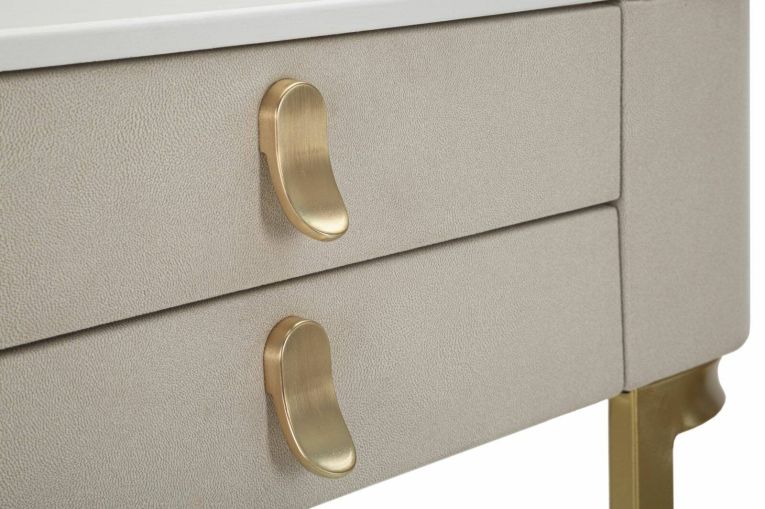 Consolle elegante 70x40x80h cm crema e oro - Ronda