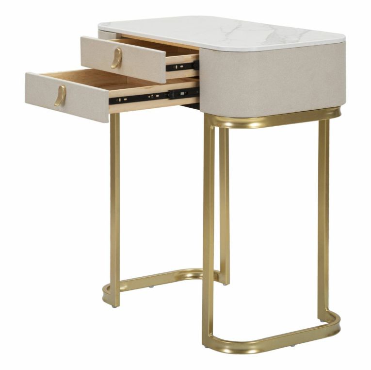 Consolle elegante 70x40x80h cm crema e oro - Ronda