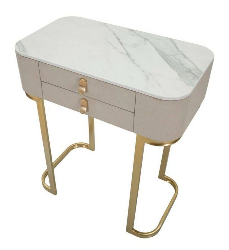 Consolle elegante 70x40x80h cm crema e oro - Ronda